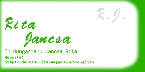 rita jancsa business card